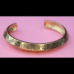 Gold cuff bangle bracelet